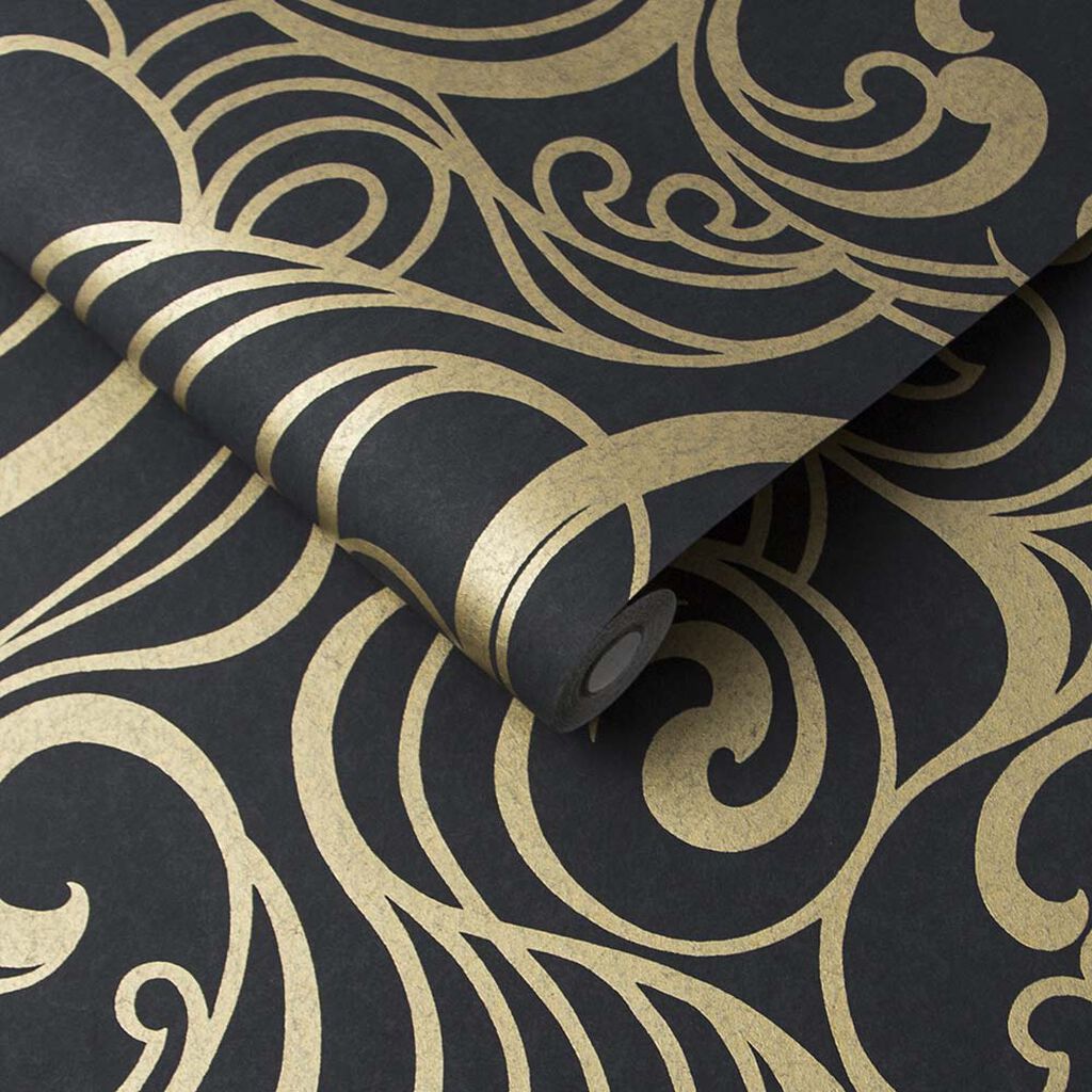 Hula Swirl Wallpaper - Black