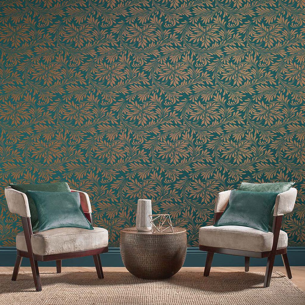 Forest Spiced Room Wallpaper 2 - Teal