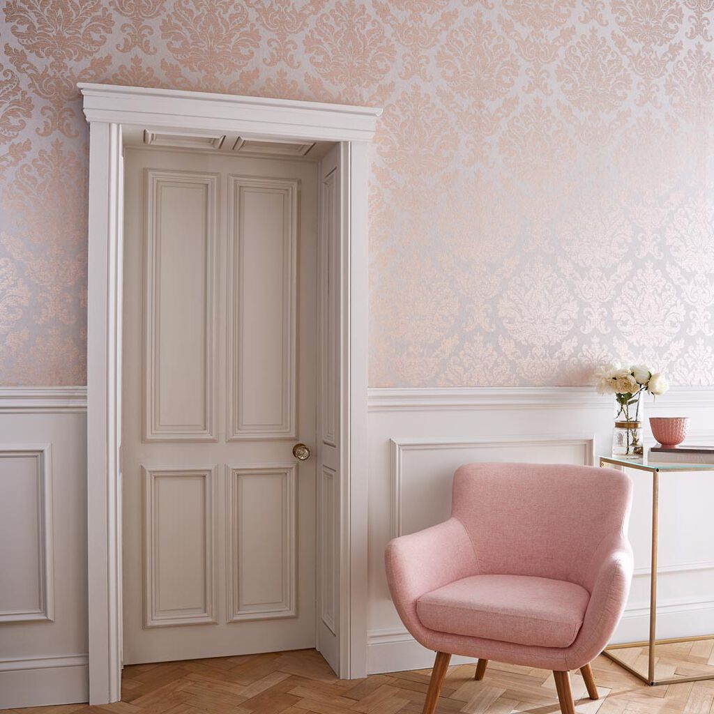 105451 - Antique Wallpaper - Taupe Rose Gold - Graham & Brown