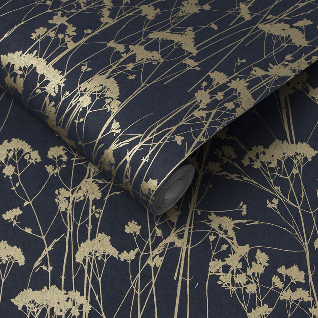 105460 - Grace Wallpaper - Midnight - Graham & Brown