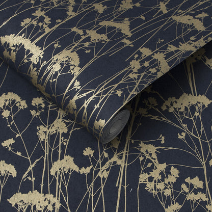 105460 - Grace Wallpaper - Midnight - Graham & Brown