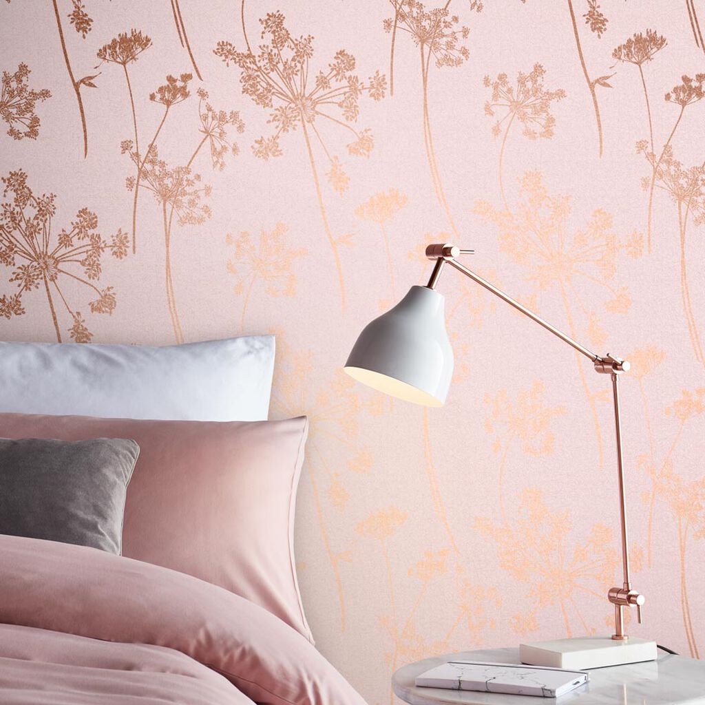 Anthriscus Room Wallpaper - Pink