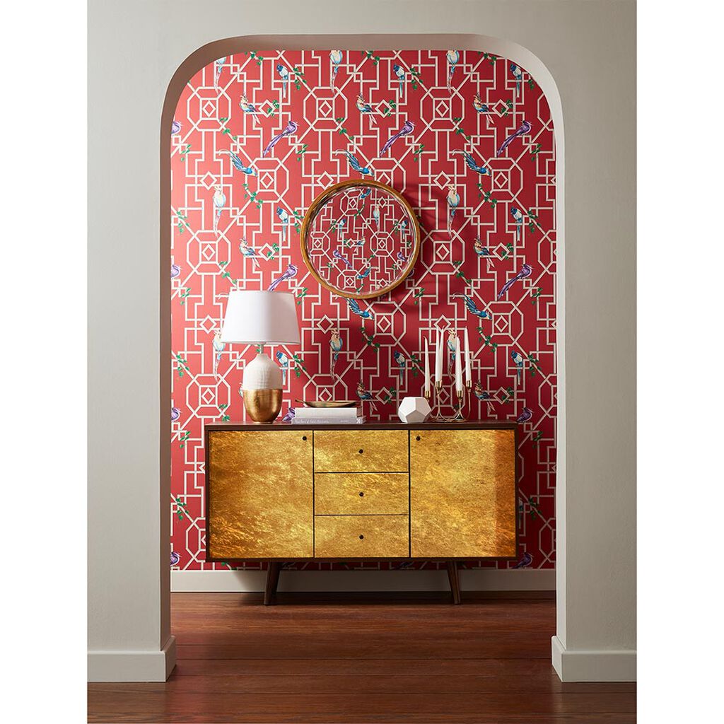 Bird Cage Room Wallpaper 3 - Red