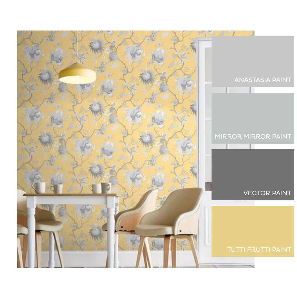Bordado Room Wallpaper 3 - Yellow