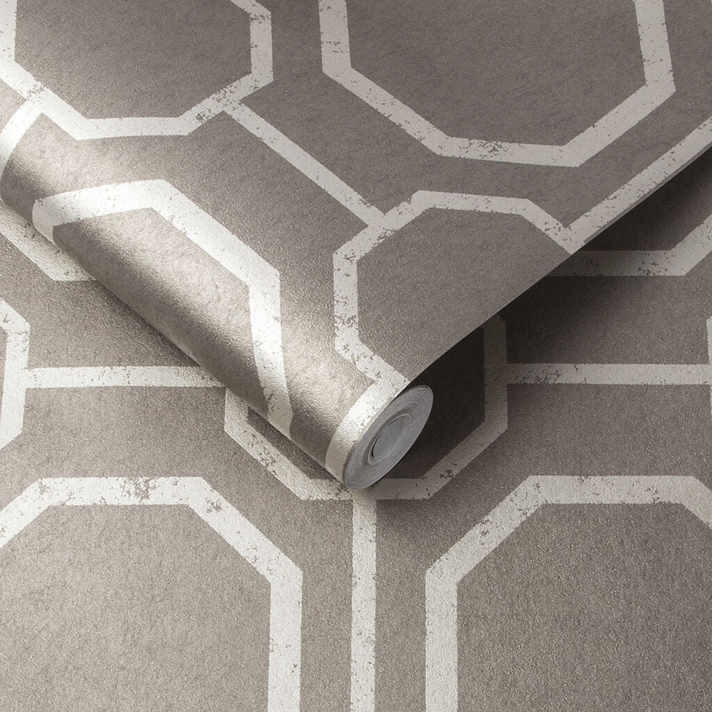 105771 - Sashiko Wallpaper - Taupe - Graham & Brown