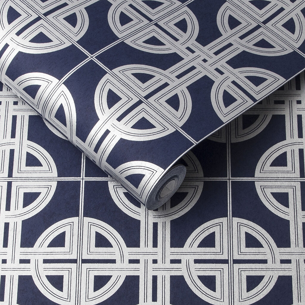 105779 - Asian Lattice Wallpaper - Sky - Graham & Brown