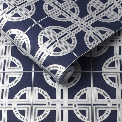 105779 - Asian Lattice Wallpaper - Sky - Graham & Brown