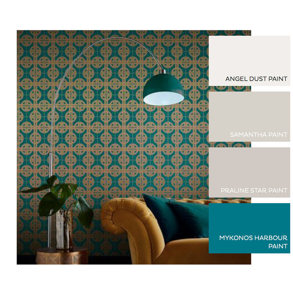 Asian Lattice Room Wallpaper 2 - Green