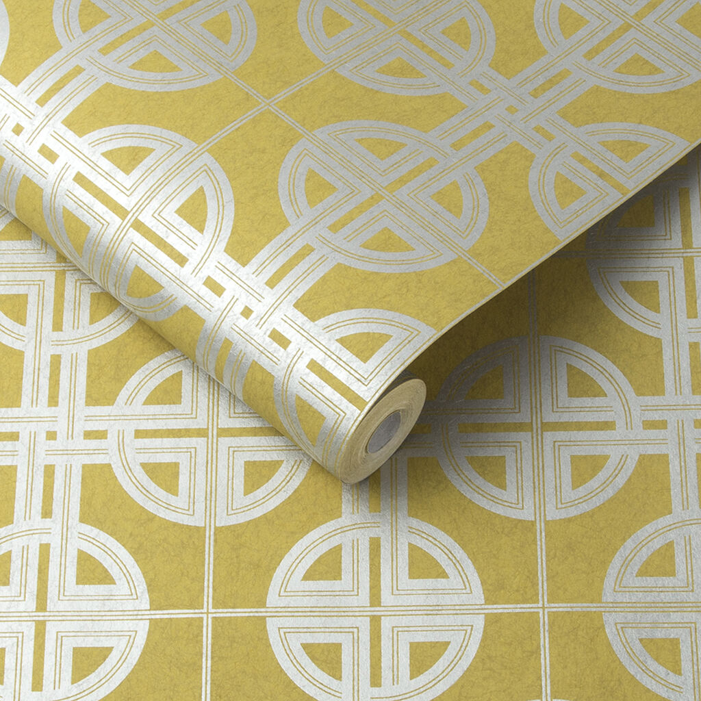 Asian Lattice Wallpaper - Yellow