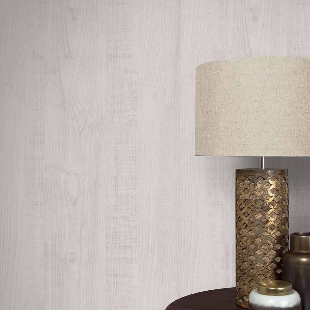 105859 - Wood Grain Wallpaper - White - Graham & Brown