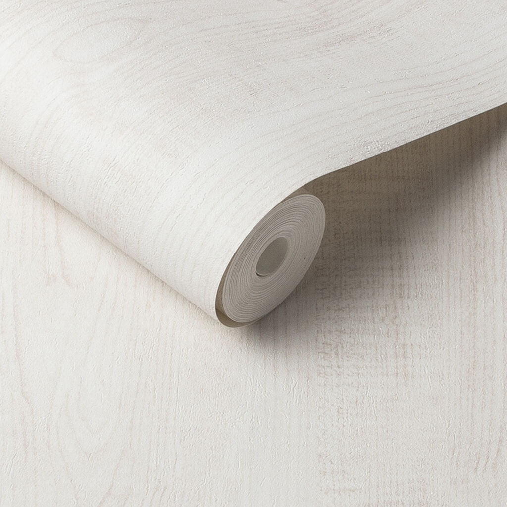 105859 - Wood Grain Wallpaper - White - Graham & Brown