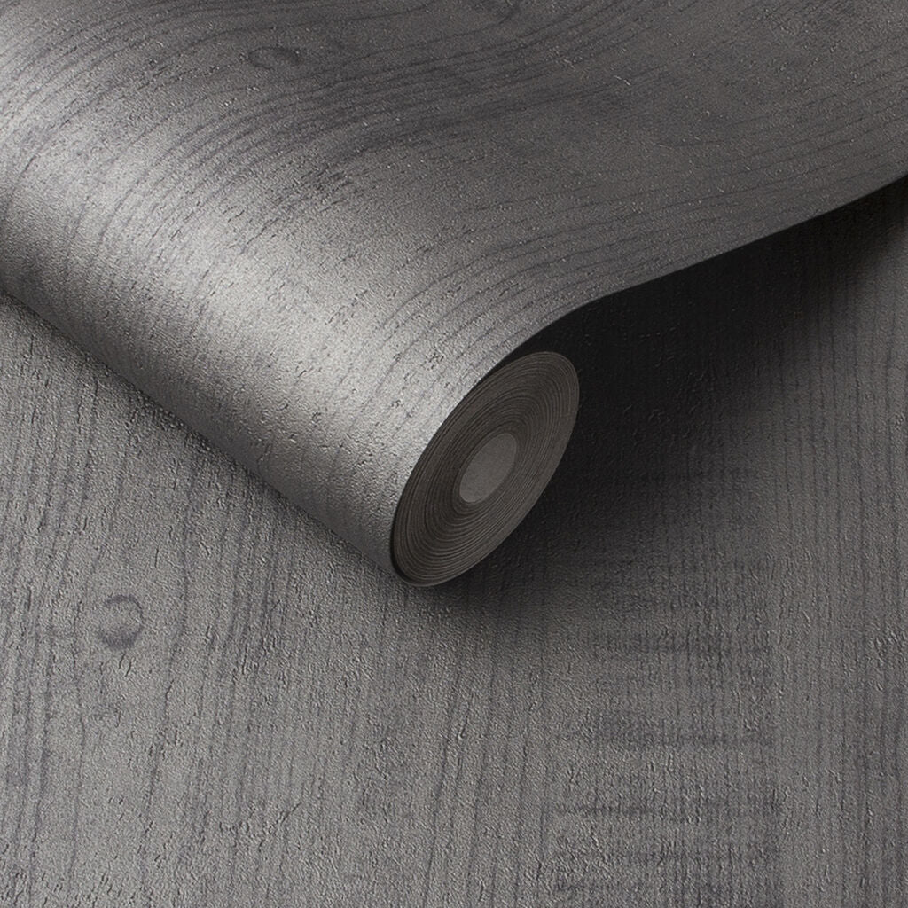 105861 - Wood Grain Wallpaper - Grey - Graham & Brown