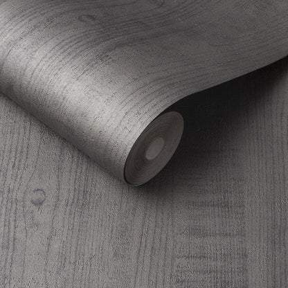105861 - Wood Grain Wallpaper - Grey - Graham & Brown