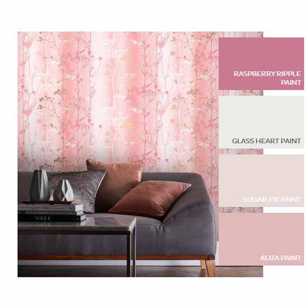 Wild Flower Room Wallpaper - Pink