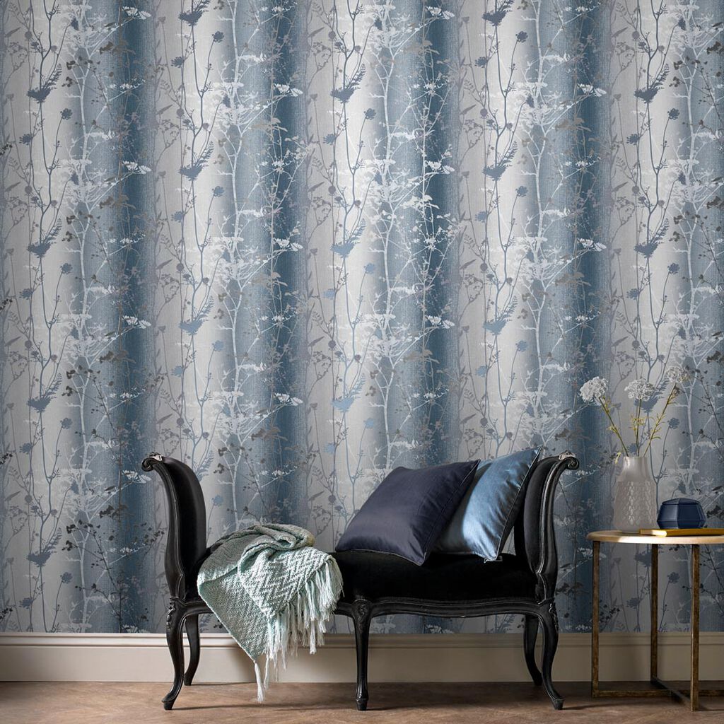 Wild Flower Room Wallpaper 2 - Blue