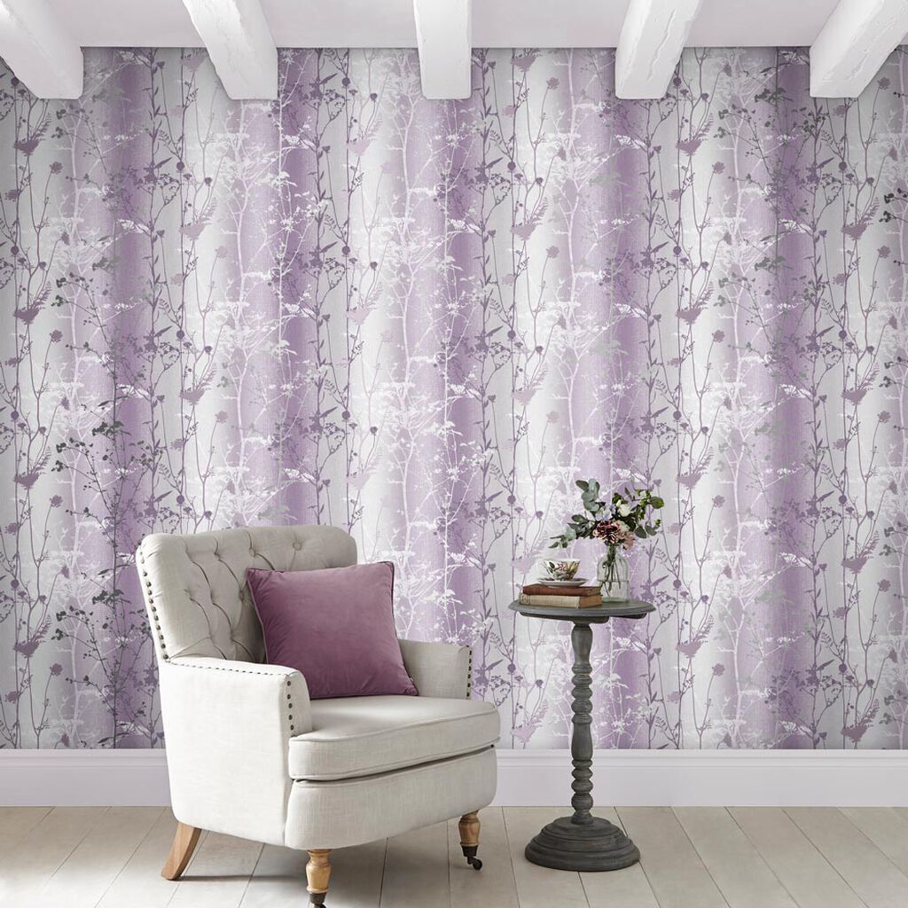 Wild Flower Room Wallpaper 2 - Purple