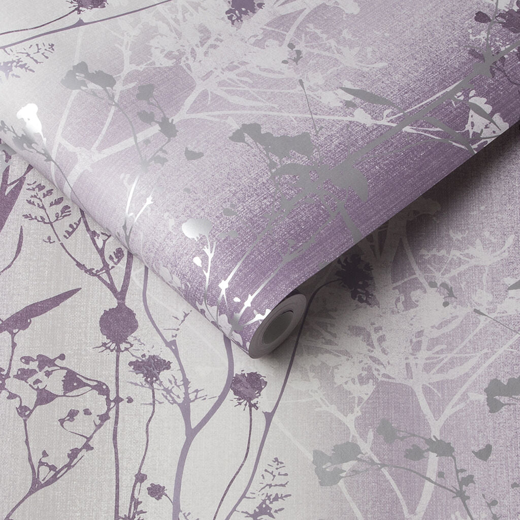 Wild Flower Wallpaper -  Purple 