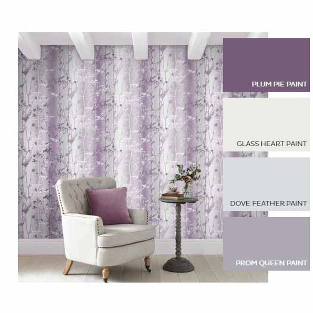 Wild Flower Room Wallpaper - Purple