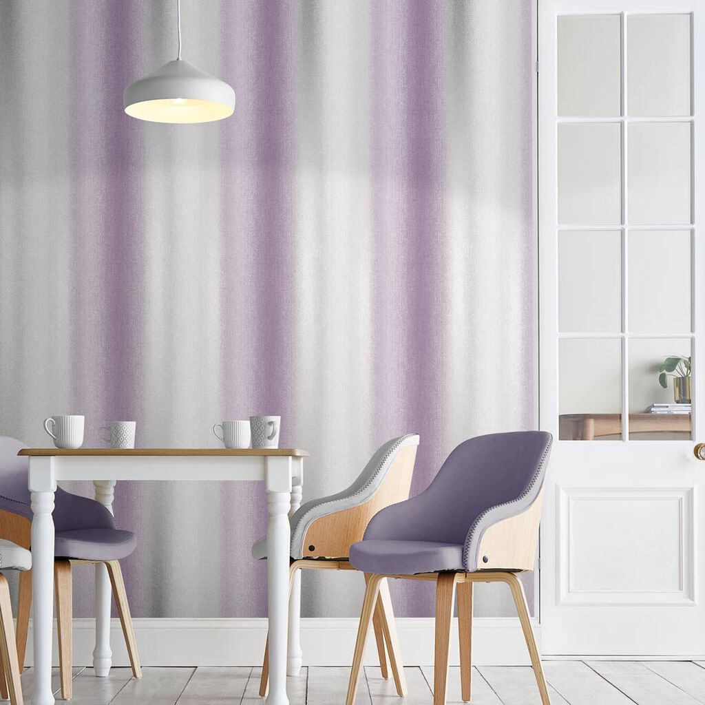 Wild Flower Stripe Room Wallpaper 2 - Purple