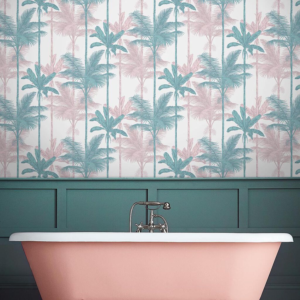 105915 - Jungle Wallpaper - Blush Green - Graham & Brown