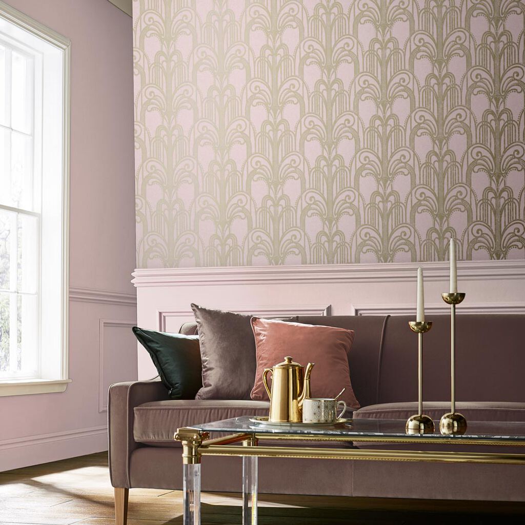 Art Deco Room Wallpaper - Purple