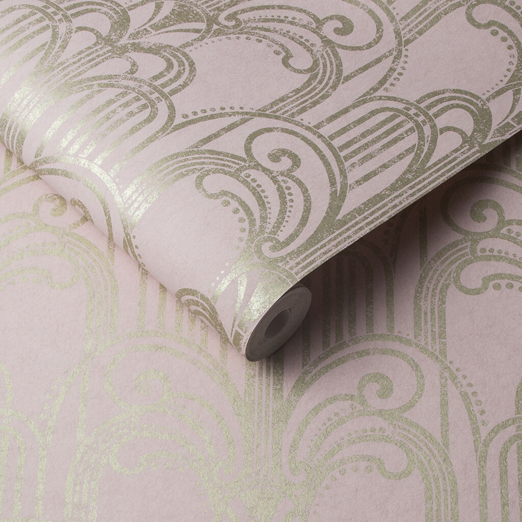 105919 - Art Deco Wallpaper - Blush - Graham & Brown