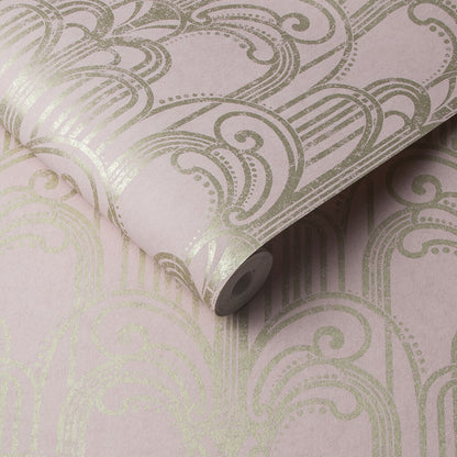 105919 - Art Deco Wallpaper - Blush - Graham & Brown