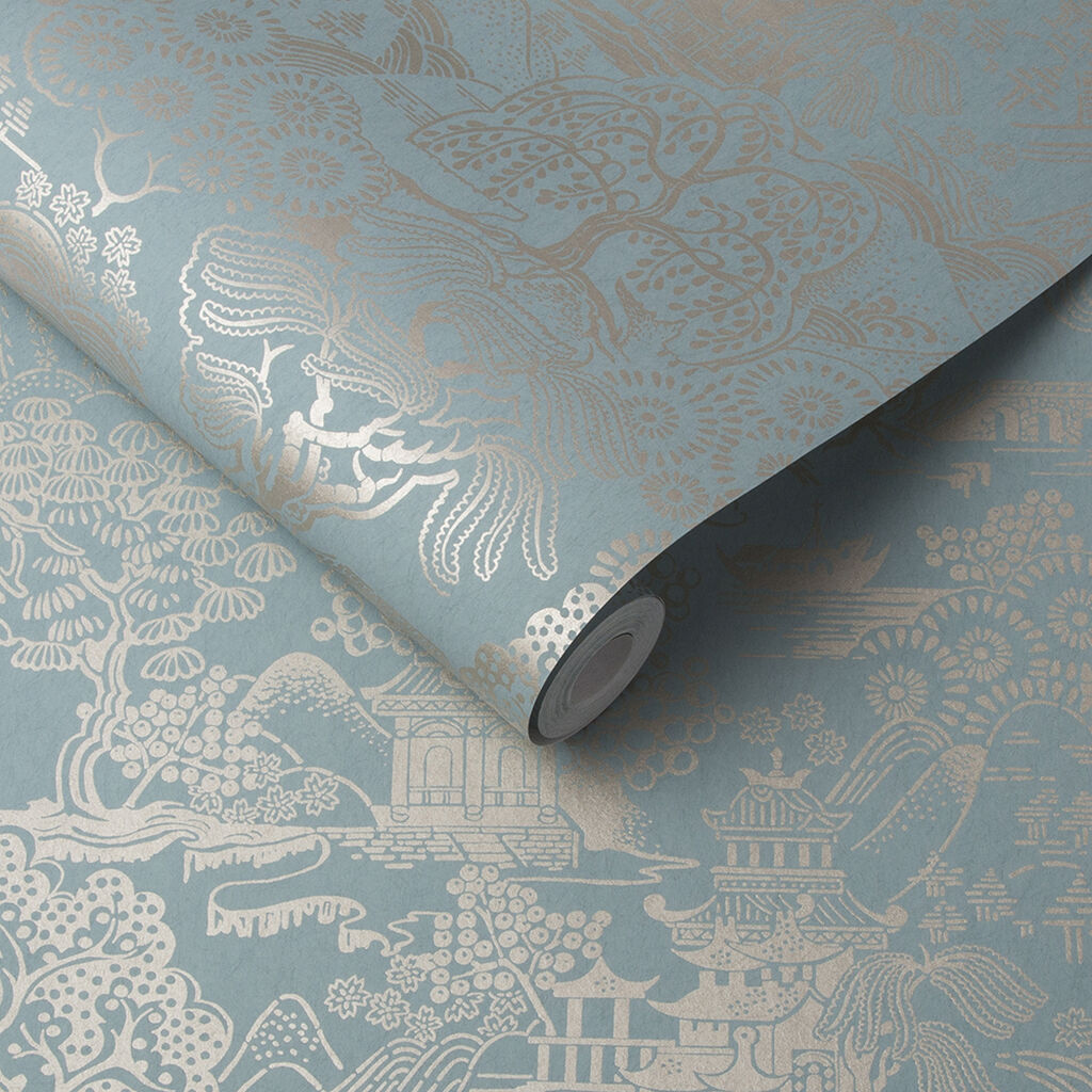 105933 - Basuto Wallpaper - Duck Egg - Graham & Brown
