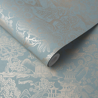 105933 - Basuto Wallpaper - Duck Egg - Graham & Brown