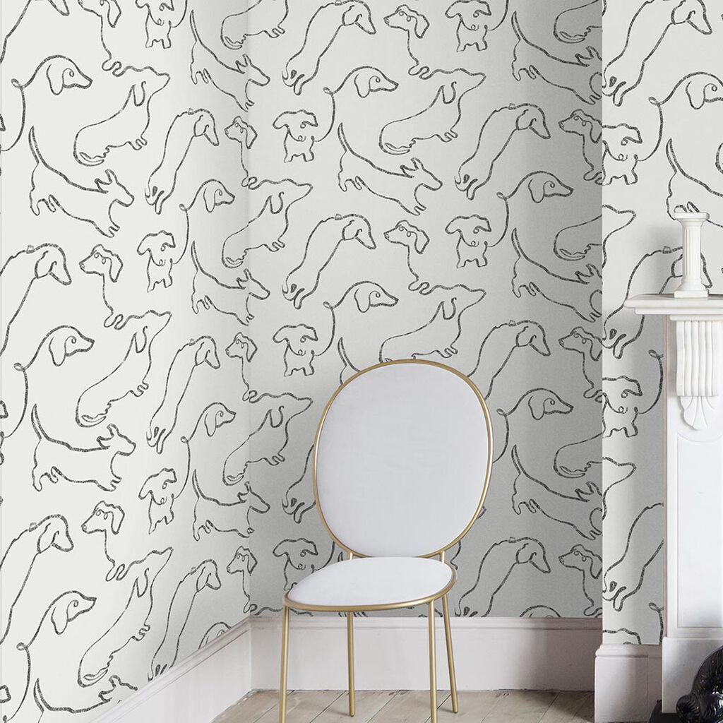 Buckley Monochrome Room Wallpaper - White