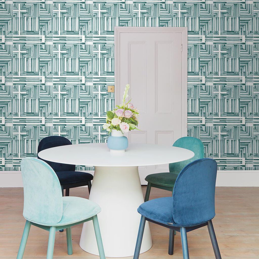 Felt Tip Emerald Room Wallpaper 2 - Teal