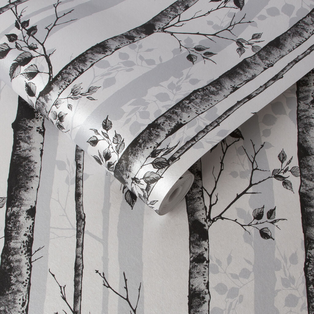 106424 - Albero Wallpaper - Black & White - Graham & Brown