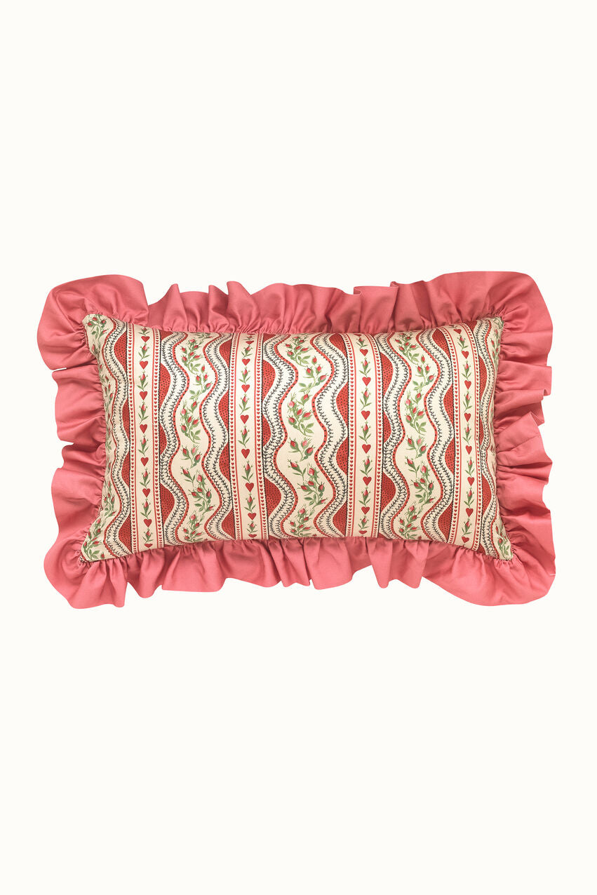 Endless Love Frill Cushion - Red
