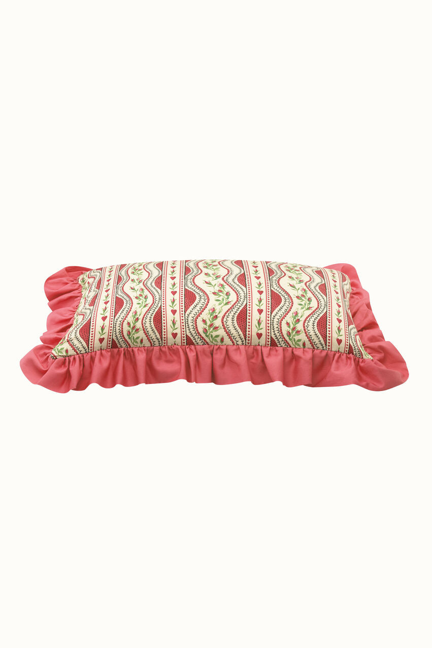 Endless Love Frill Back Cushion - Red