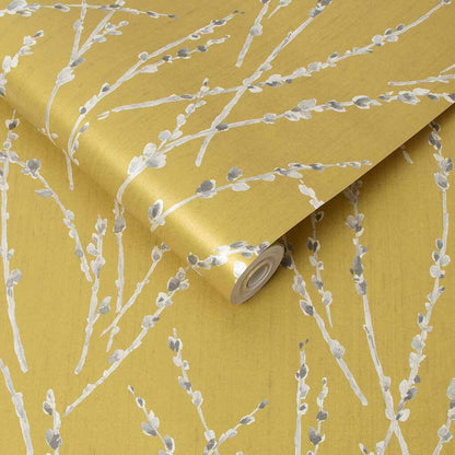 106426 - Floret Wallpaper - Mustard - Graham & Brown