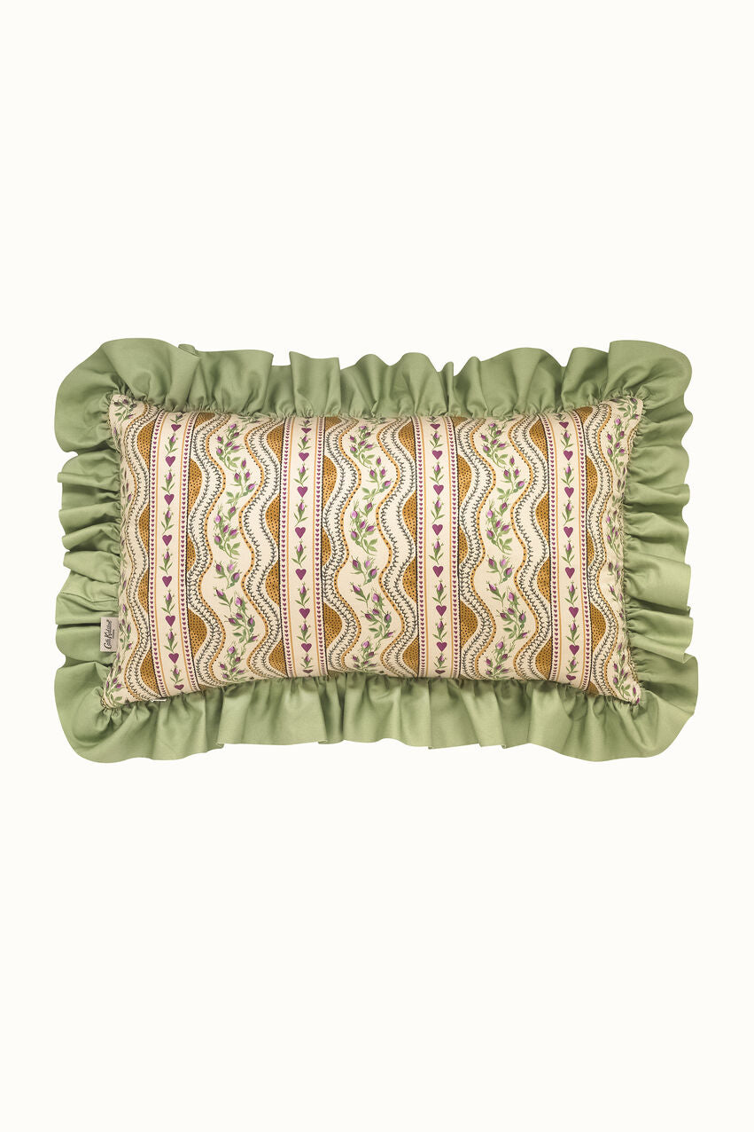 Endless Love Frill Cushion - Green