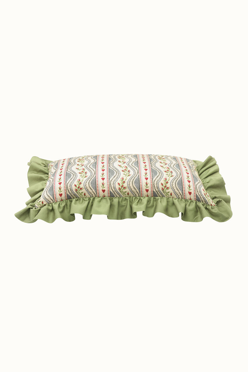 Endless Love Frill Back Cushion - Green