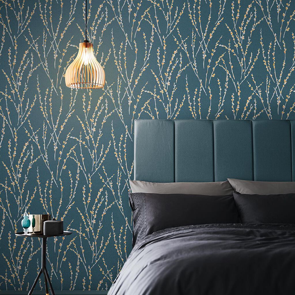 106427 - Floret Wallpaper - Teal - Graham & Brown