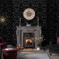 106585 - Gothic Damask Wallpaper - Noir - Graham & Brown