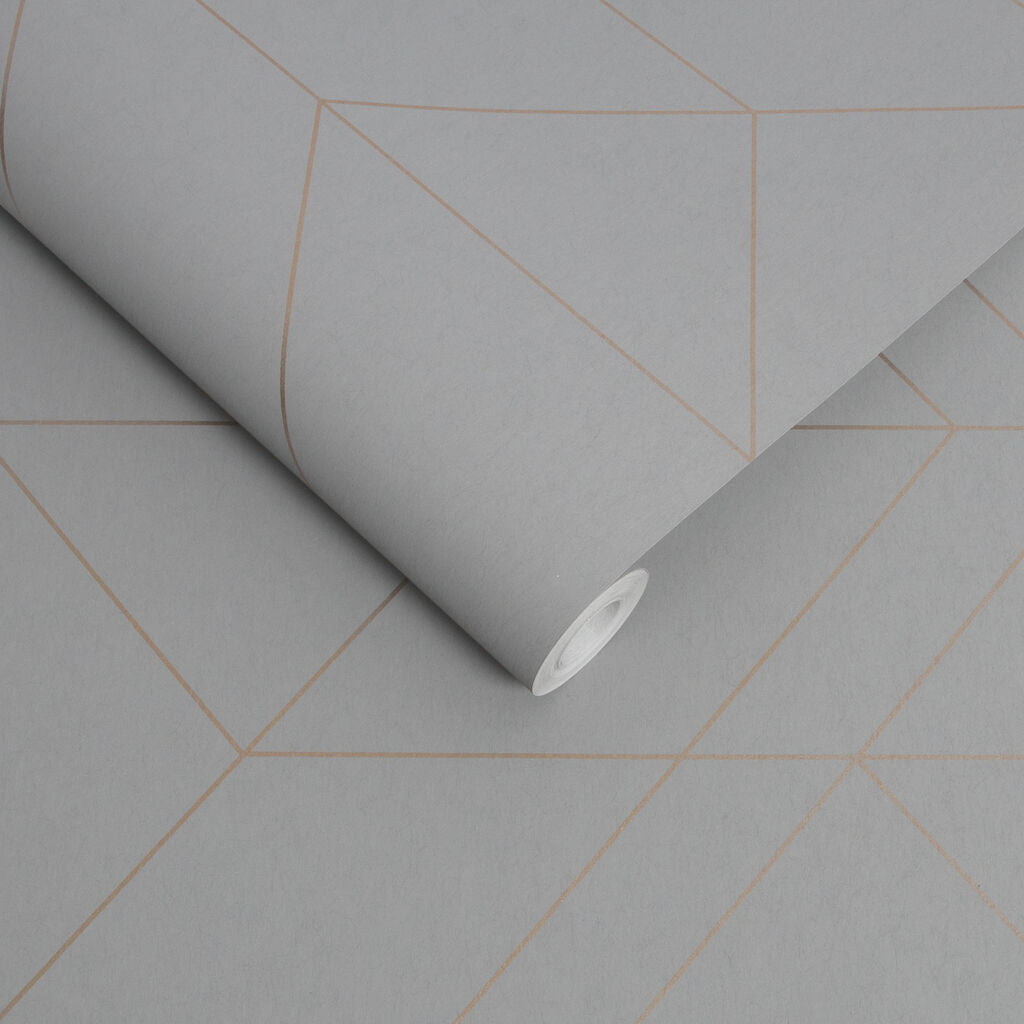 106756 - Balance Wallpaper - Grey & Rose Gold - Graham & Brown