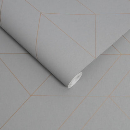 106756 - Balance Wallpaper - Grey & Rose Gold - Graham & Brown