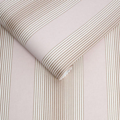 106765 - Lagom Stripe Wallpaper - Blush & Rose Gold  - Graham & Brown