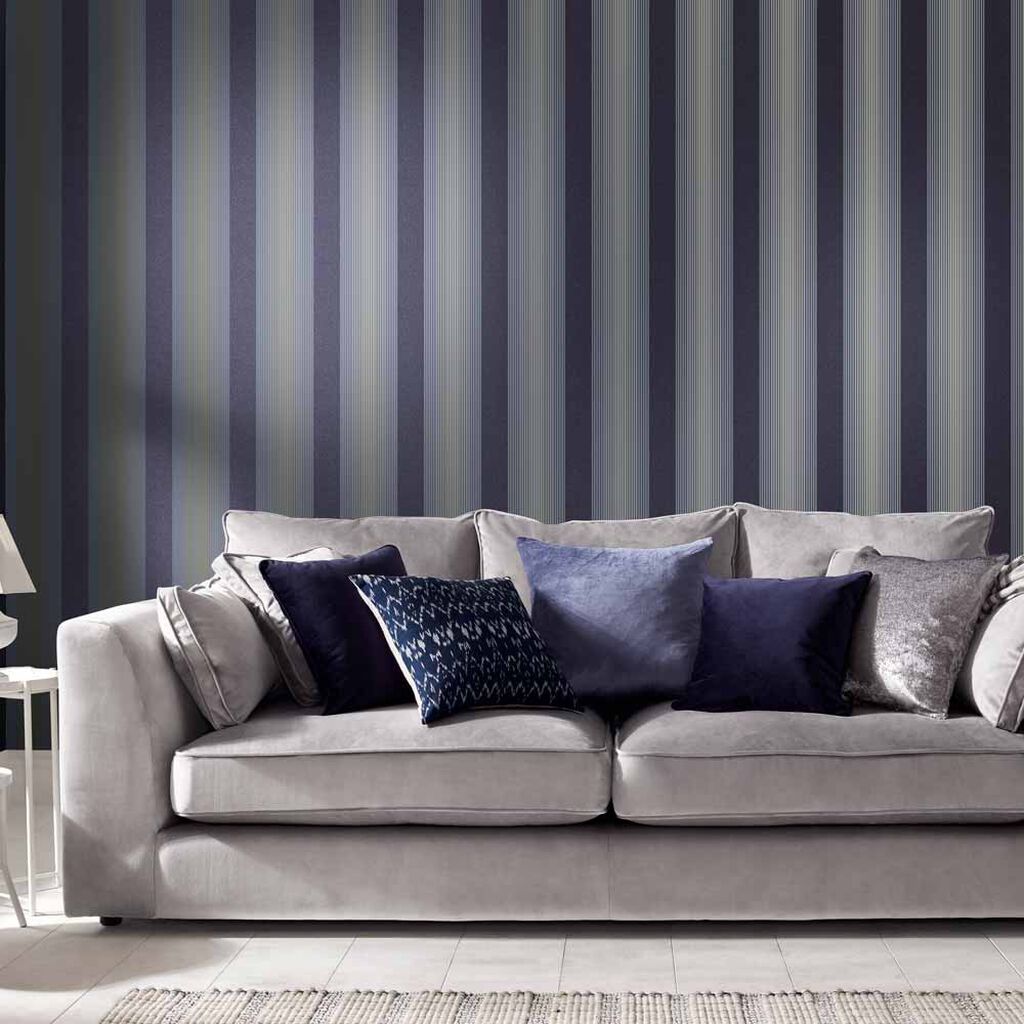 Lagom Stripe Room Wallpaper 2 - Blue