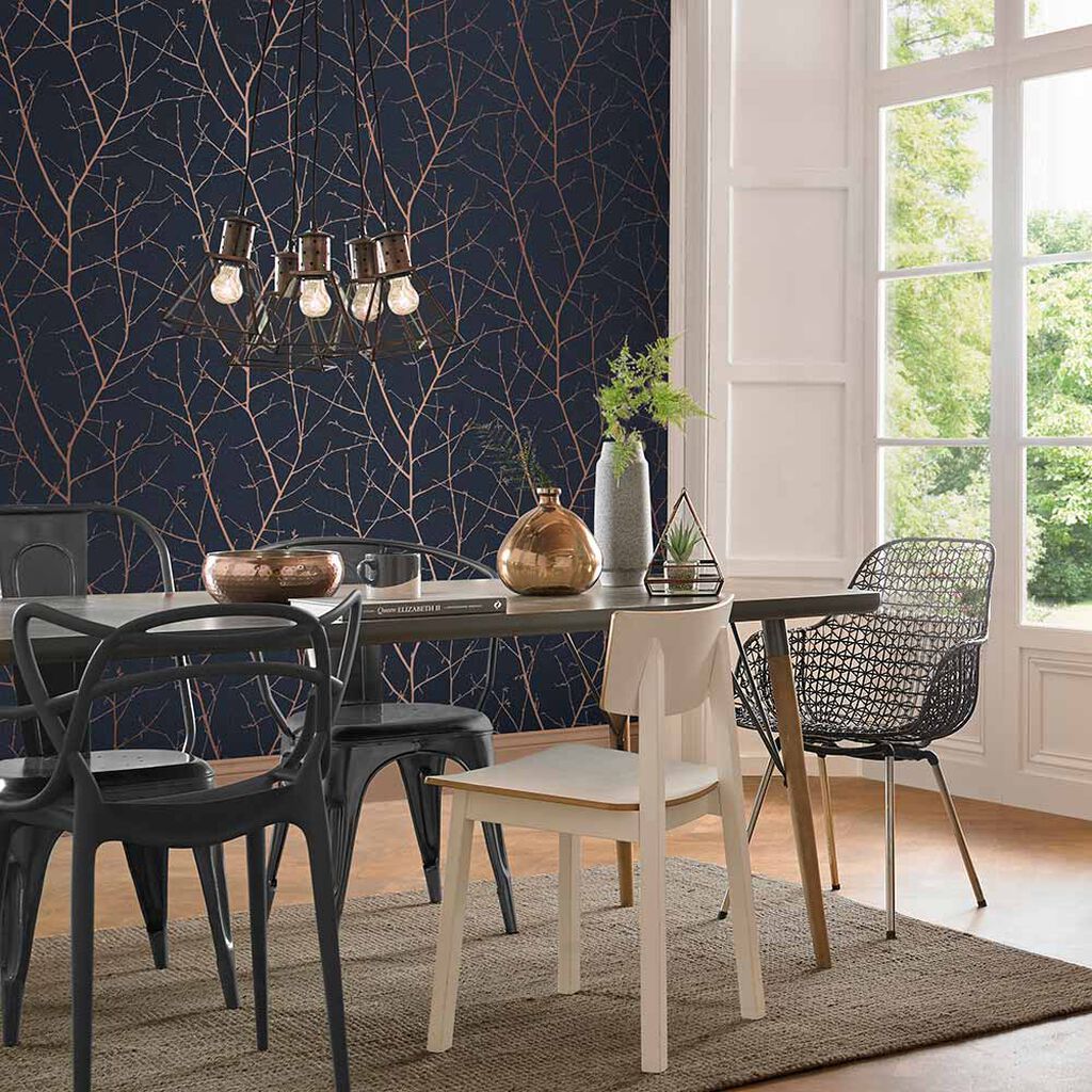 107581 - Boreas Wallpaper - Midnight - Graham & Brown