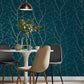 107582 - Boreas Wallpaper - Teal Silver - Graham & Brown
