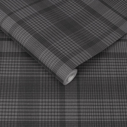 107596 - Heritage Plaid Wallpaper - Charcoal - Graham & Brown