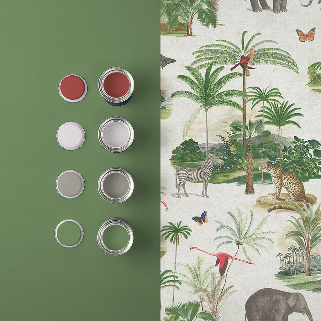 Tropique Zoo Room Wallpaper - Green