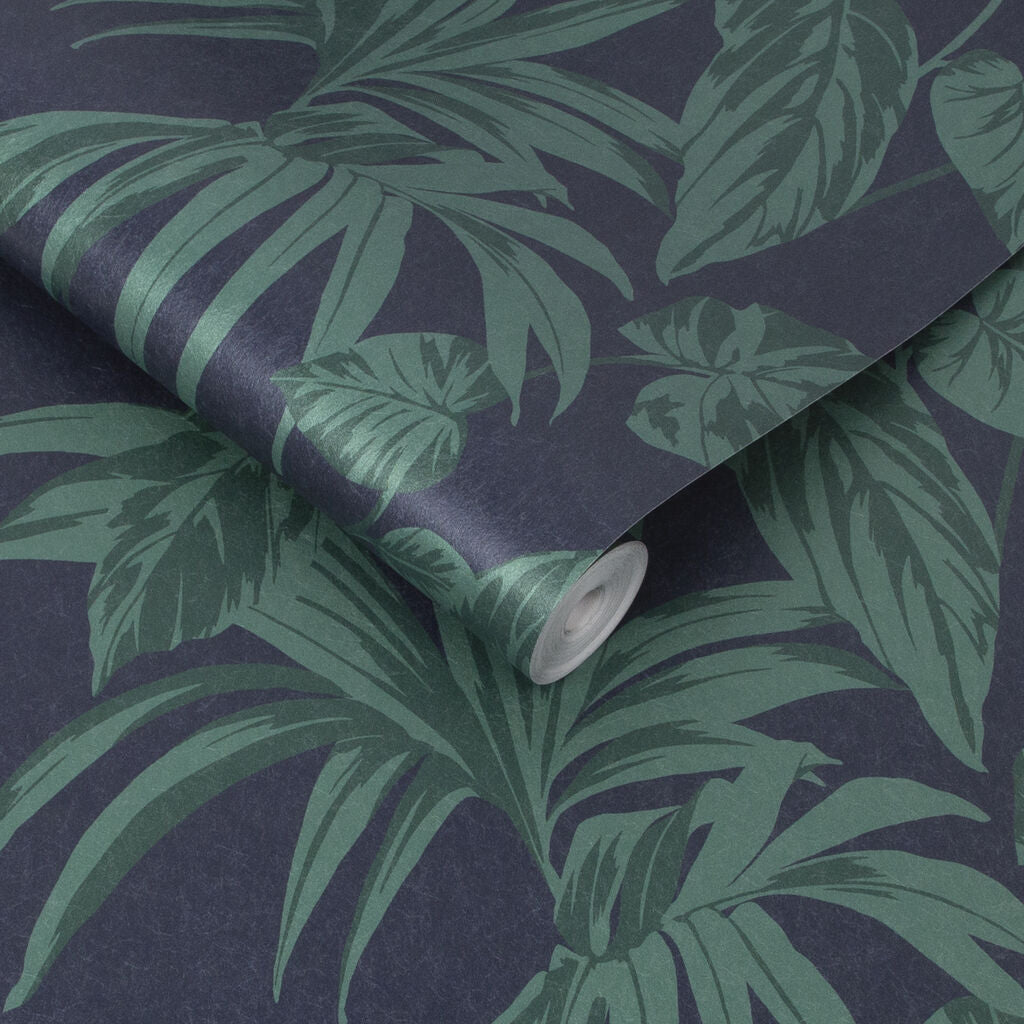 107607 - Palma Wallpaper - Midnight - Graham & Brown