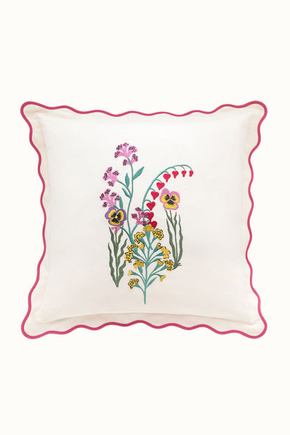 Paper Pansies Cushion - Pink
