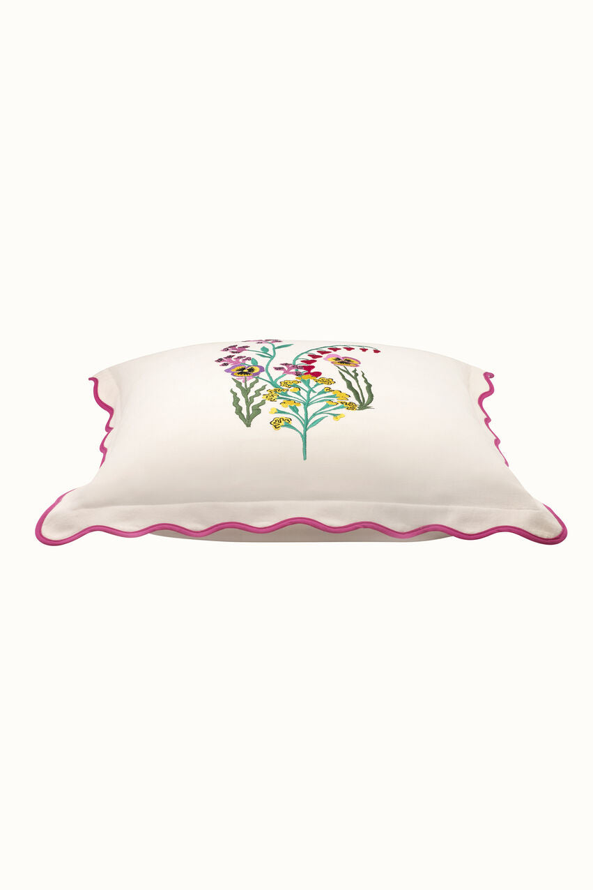 Paper Pansies Cushion - Pink
